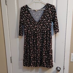 Jessica Simpson medium Casual Brown and White V-Neck Ruched Sundress